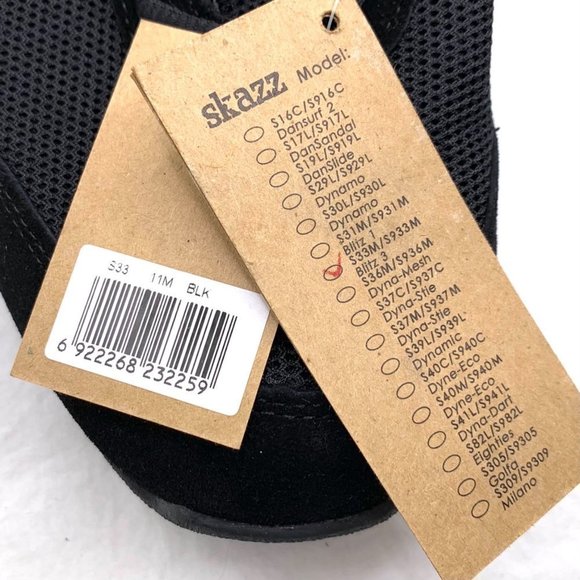 New Sansha Skazz Studio Blitz 3 Split Sole Black Dance Sneakers 10.5 - Picture 9 of 10